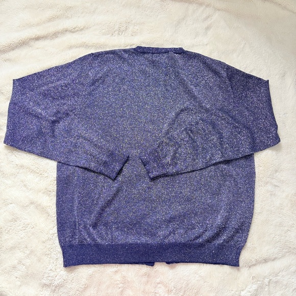 August Silk Metallic Button‑Front Cardigan| 70% Silk | Silver | Quiet Luxury - Picture 7 of 7